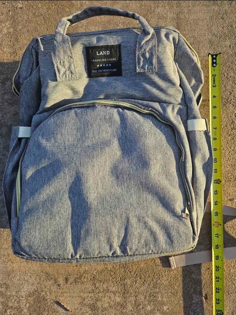 LAND Grey Diaper Bag with pull out changer